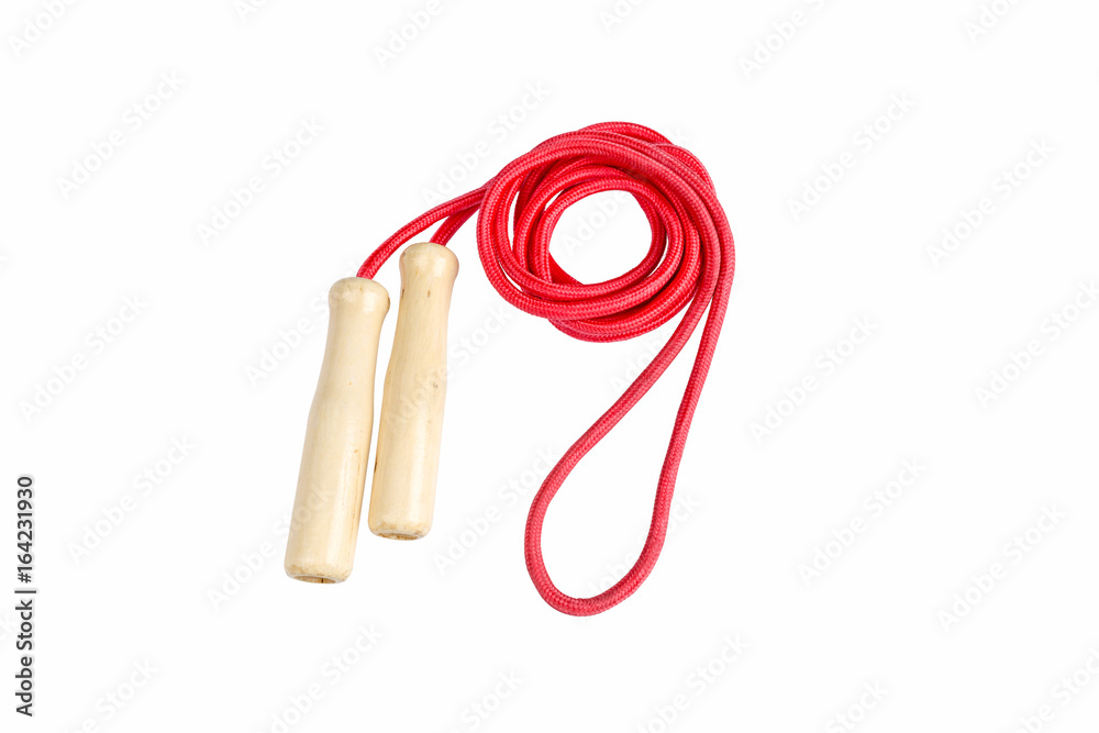 red rope skipping isolated