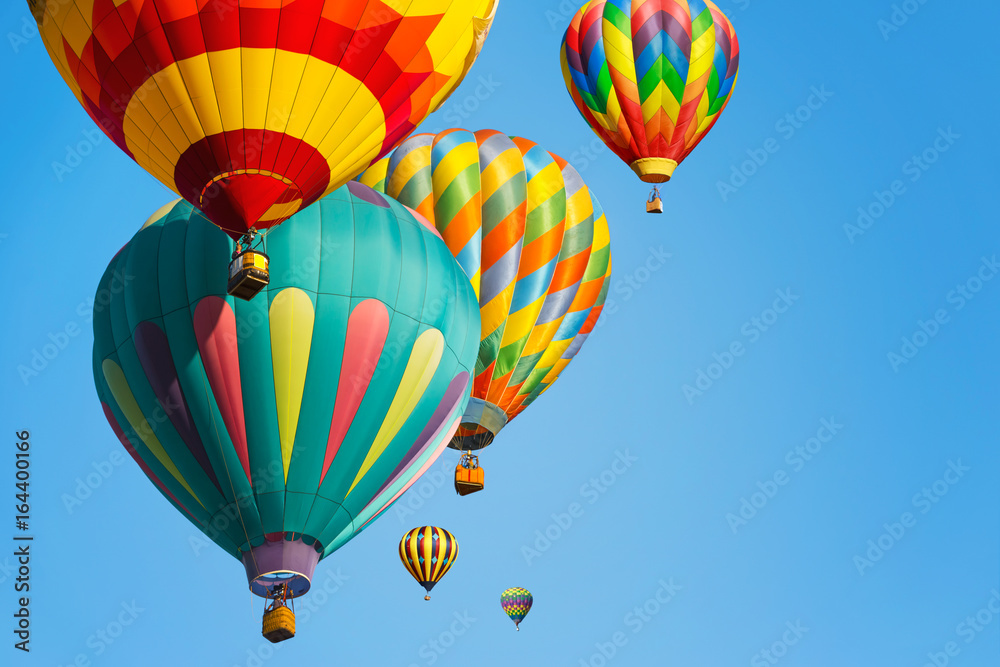 Multi colored hot air balloons