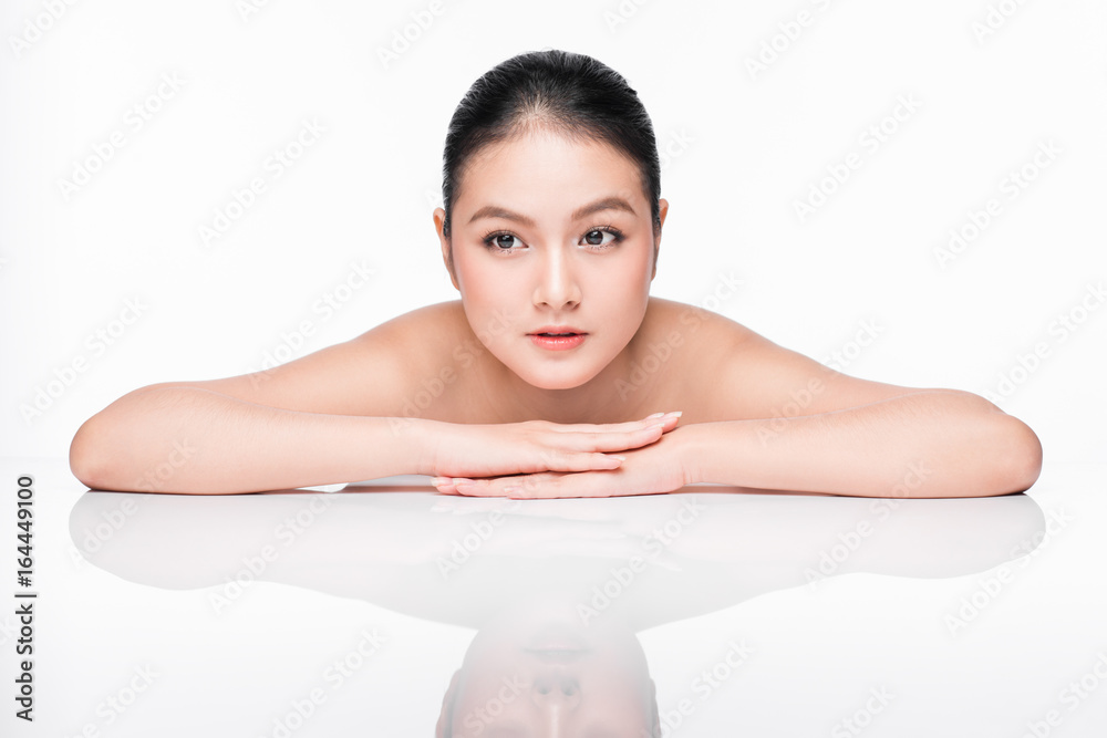 Youth and Skin Care Concept. Beauty Spa Asian Woman with perfect skin Portrait.