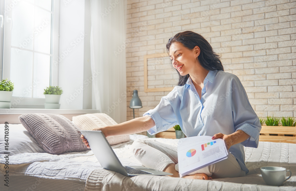 woman working on a laptop