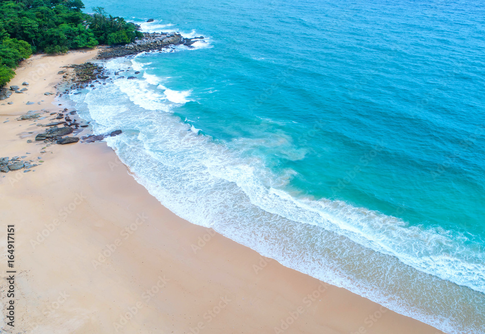 Sea aerial view,Top view,amazing nature background.The color of the water and beautifully bright.Azu