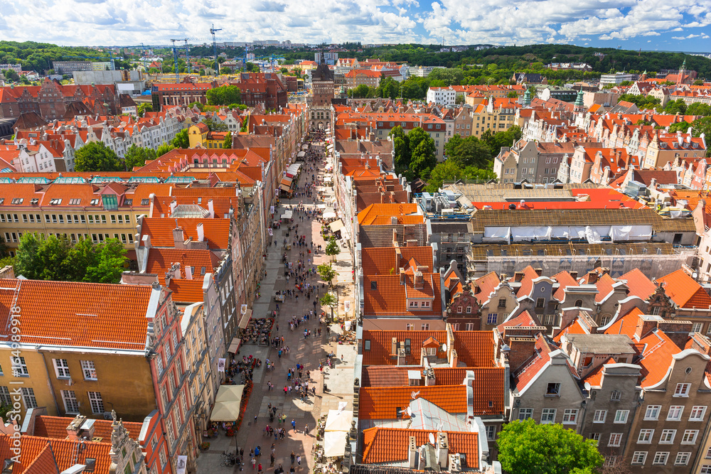 The Long Lane of the old town in Gdansk, Poland