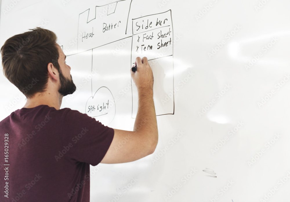 Startup Business People Writing on White Board Sharing Planning Strategy