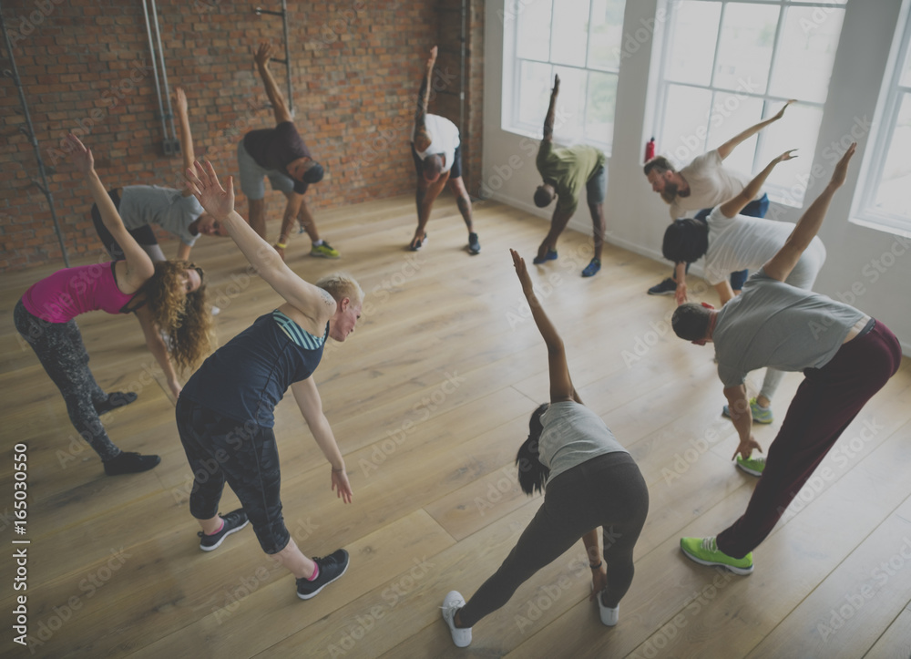 Diversity People Exercise Class Relax Concept