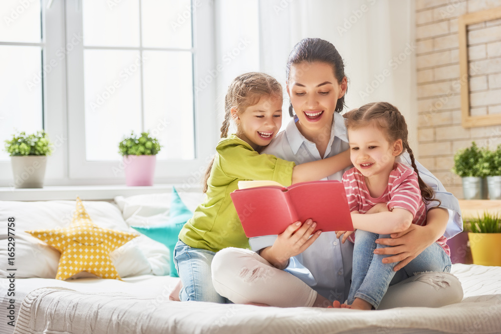 mother reading a book