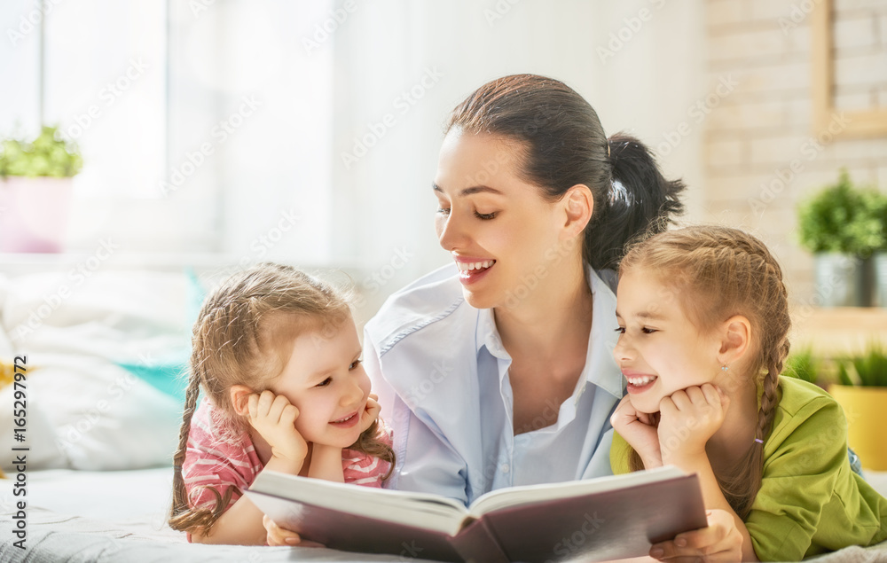 mother reading a book