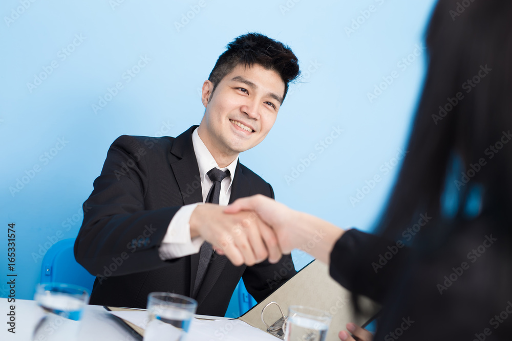 businessman with interview