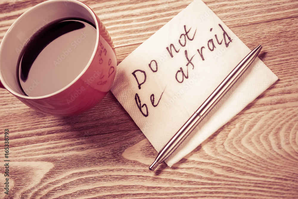 Romantic message written on napkin