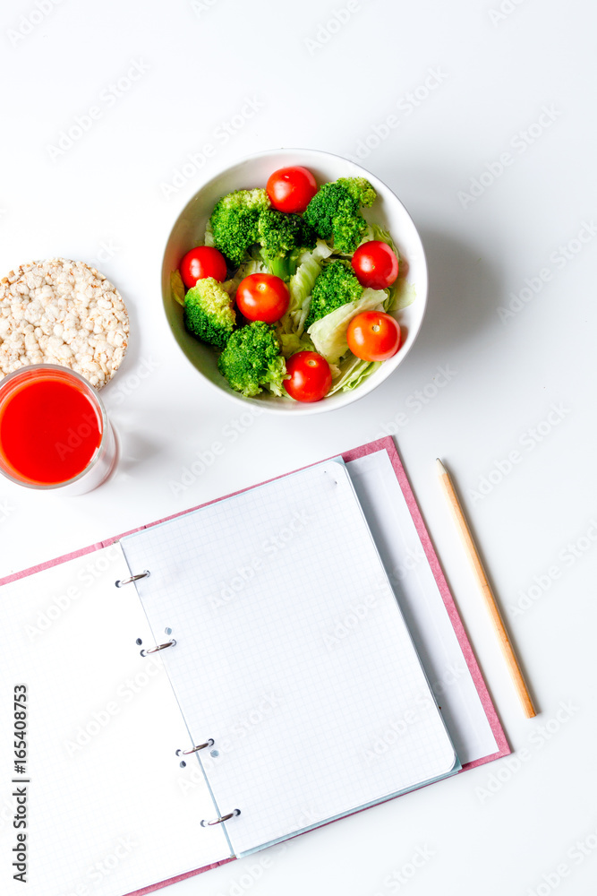 概念饮食，蔬菜减肥计划俯视模型