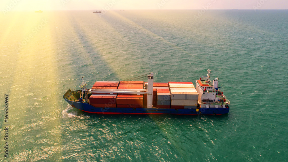 container ship in import export and business logistic,