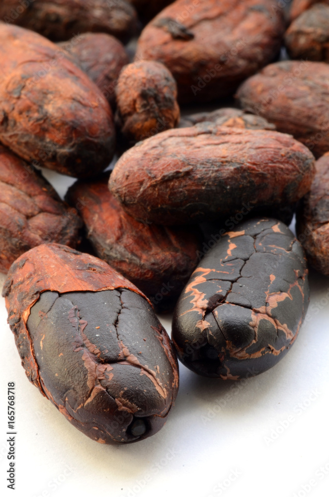 Raw cocoa beans