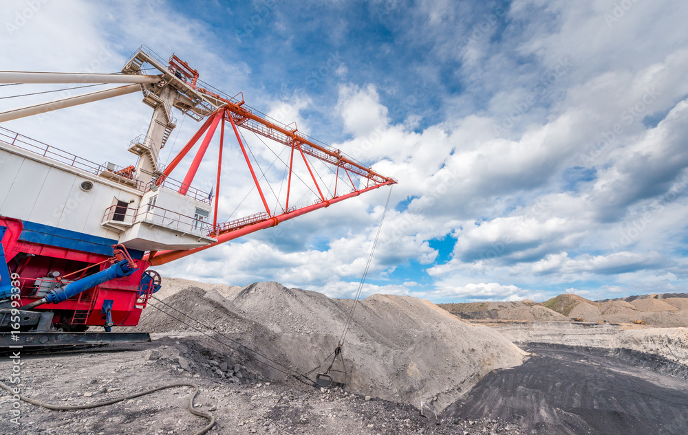 dragline at an open pit