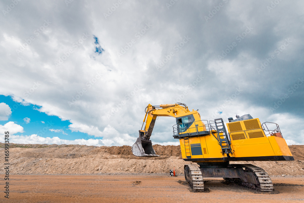 Excavator at an open pit