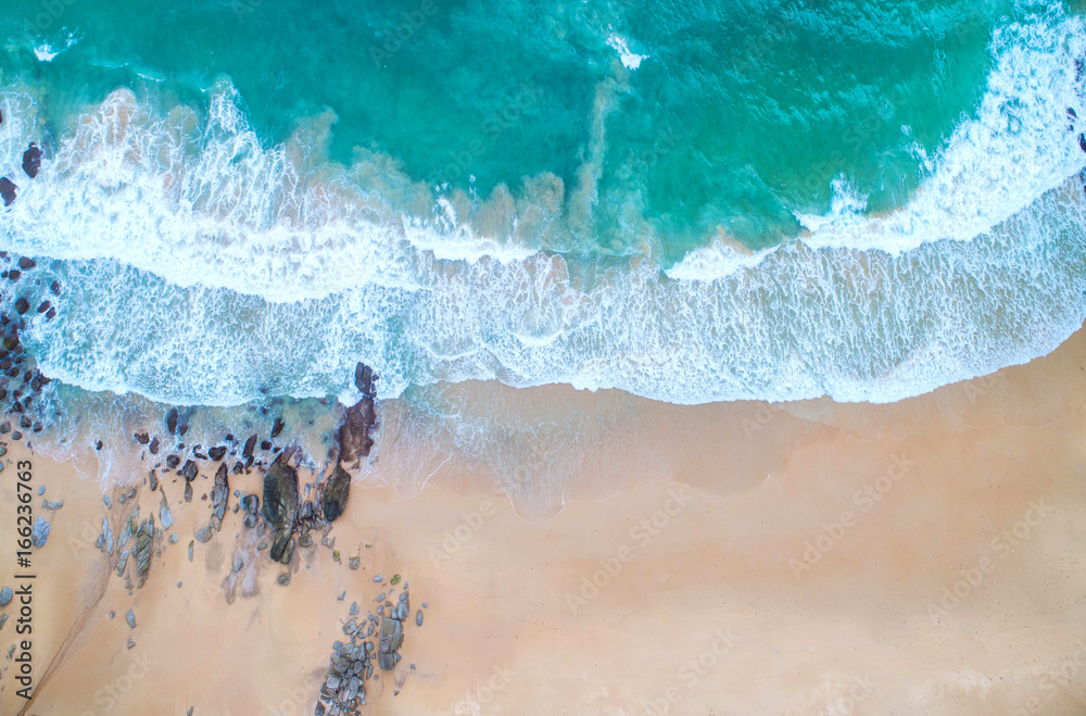 Sea aerial view,Top view,amazing nature background.The color of the water and beautifully bright.Azu