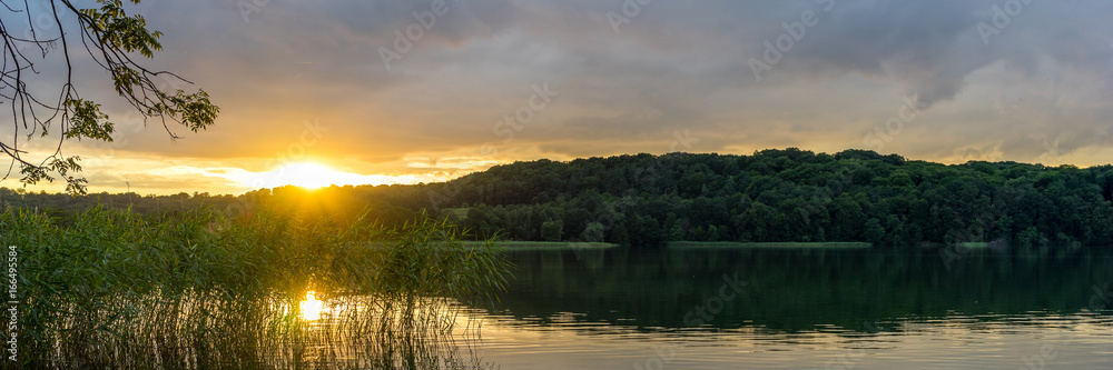 Romantic sunset at a lake