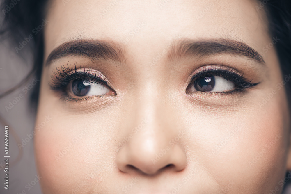 Close up of woman with eye make up