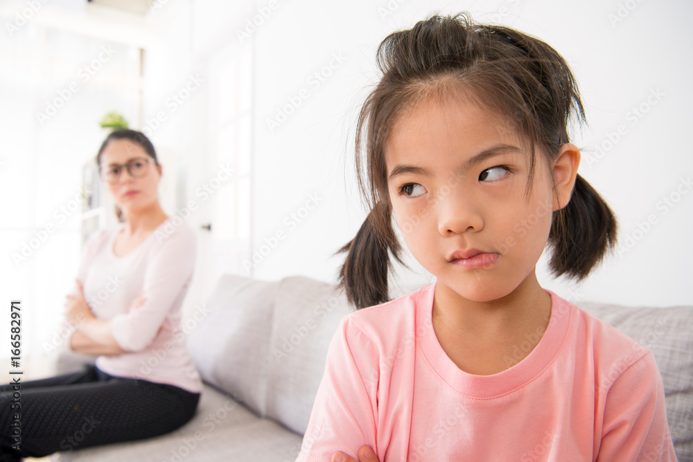 little children girl feeling unhappy and angry