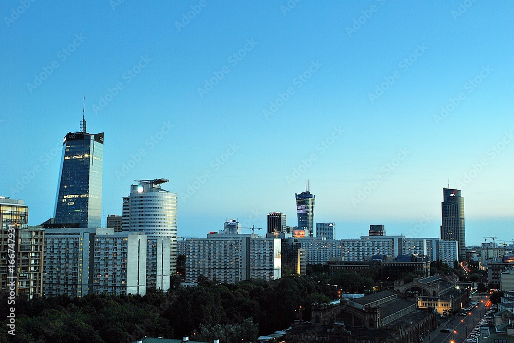 View of the modern city center