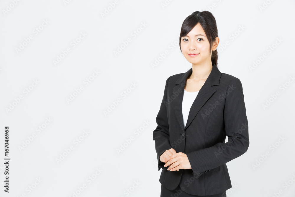 portrait of asian businesswoman isolated on white background