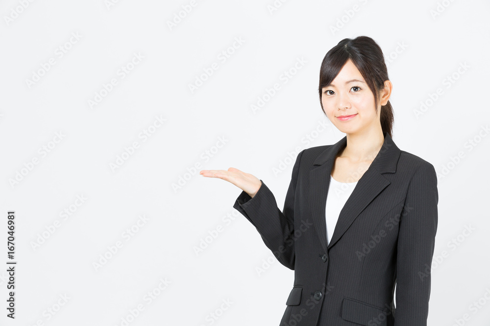 portrait of asian businesswoman isolated on white background