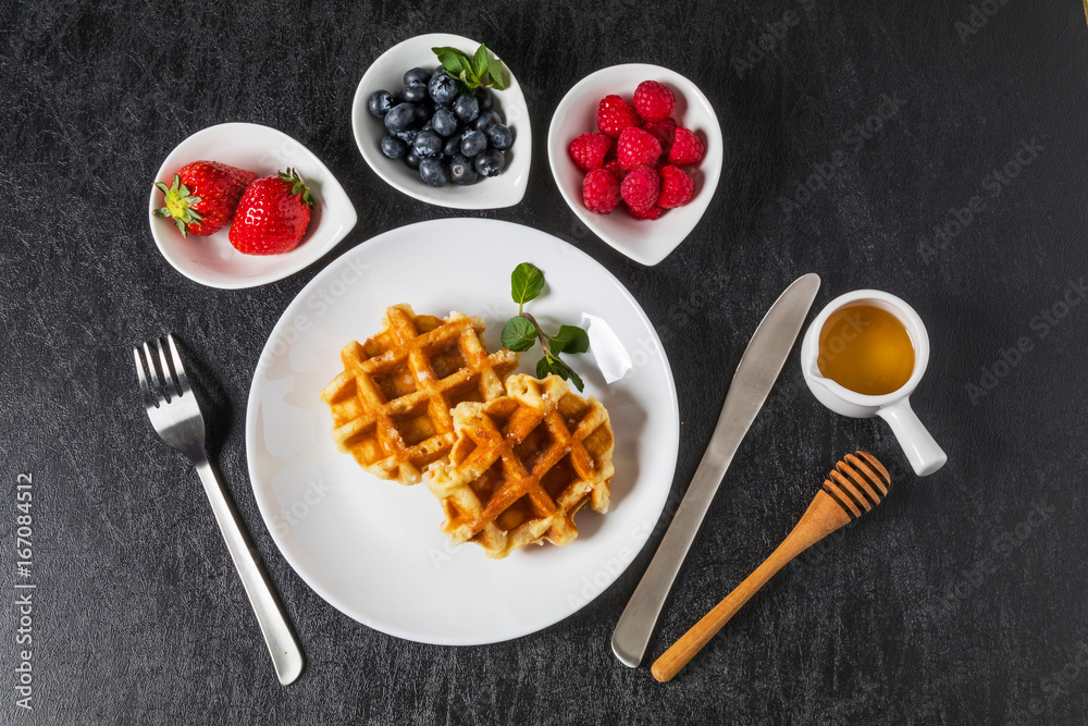 ワッフル　ベルギー料理　Waffle Belgium dish