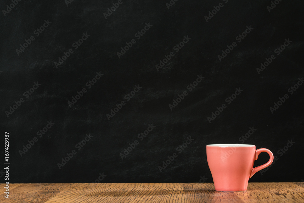 business office retro wooden table stood a cup