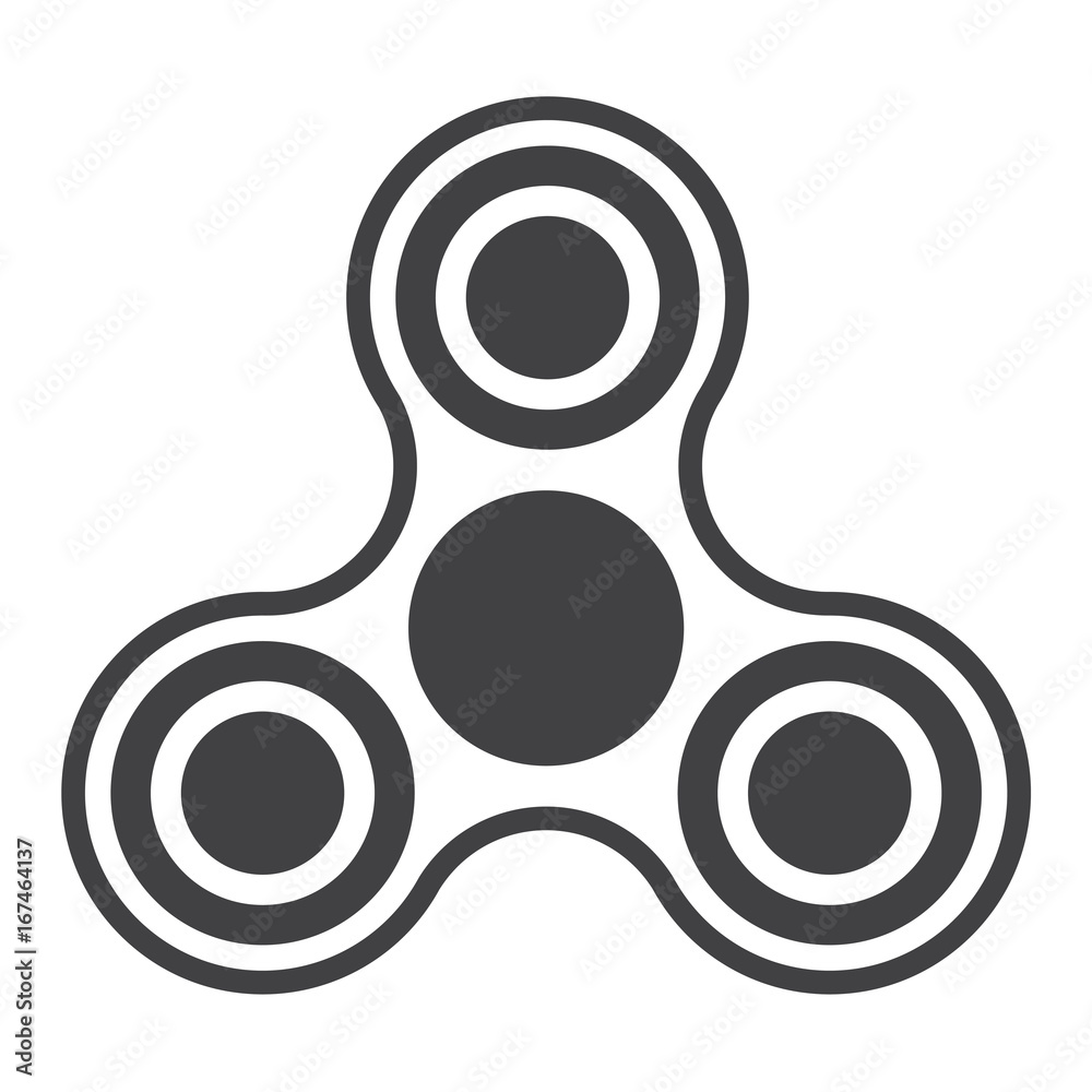 Spinner。新流行的抗压玩具。矢量插图。