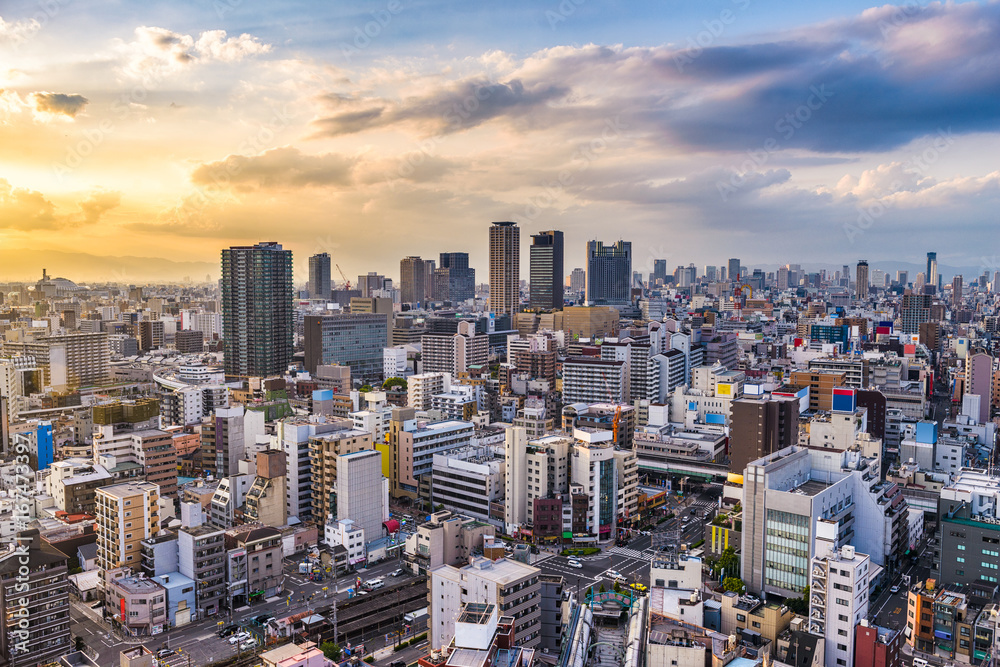 日本大阪城市景观