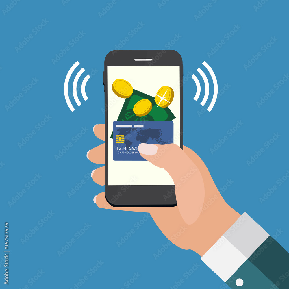 Mobile Payment Flat Concept Vector Illustration