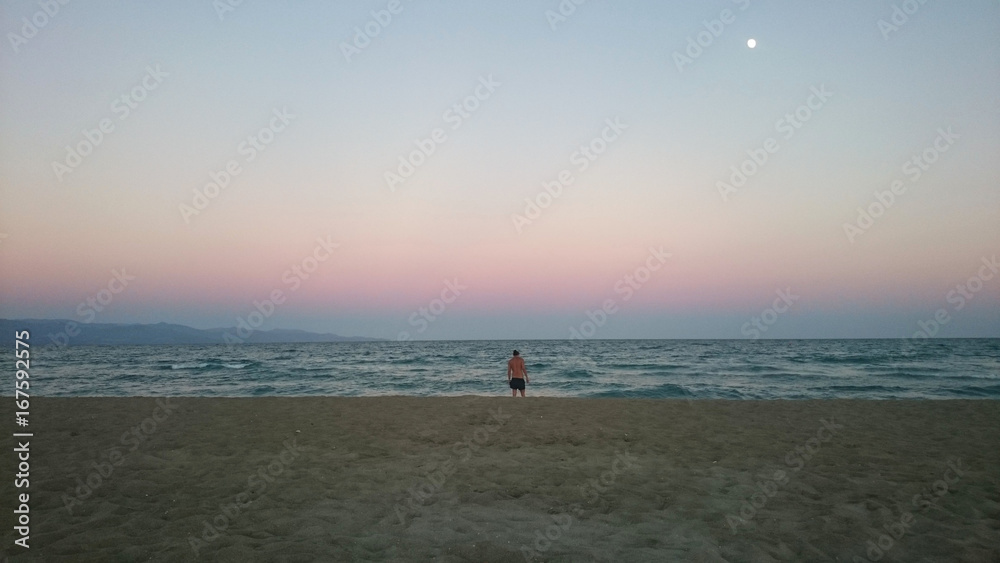 zachód słońca plaża Poetto Cagliari 