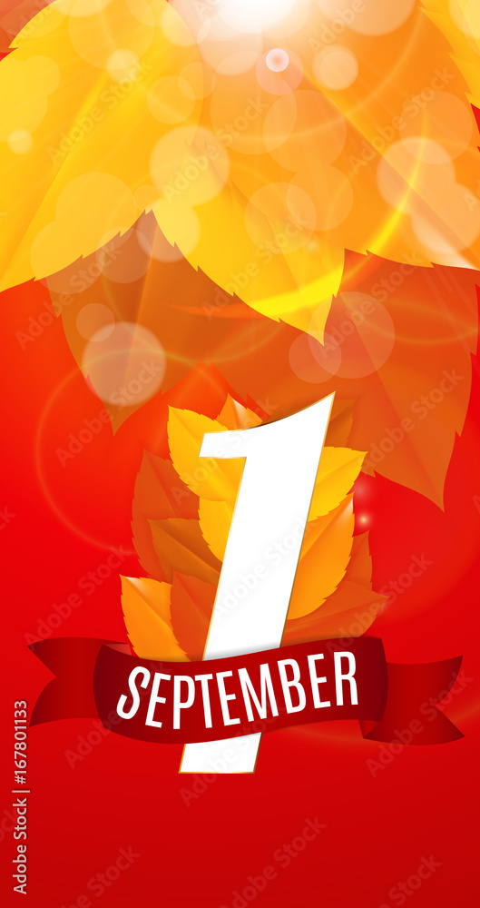 First 1 September Template Vector Illustration