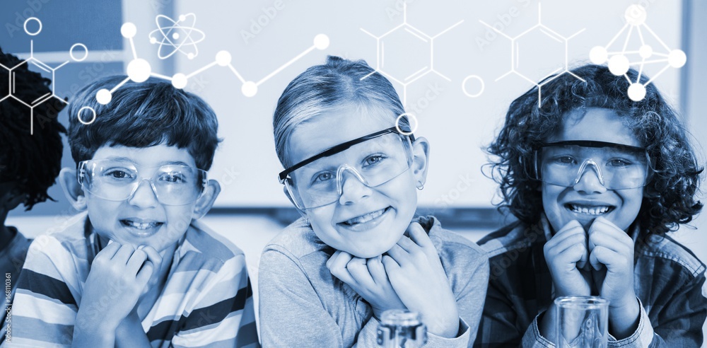 Composite image of illustration of chemical formulas