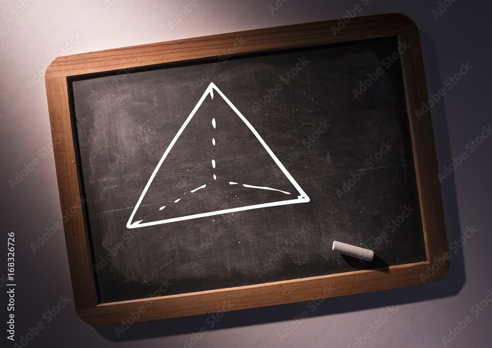 pyramid on blackboard