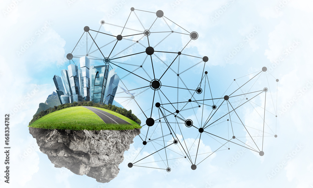 Concept of modern networking technologies and eco green construction