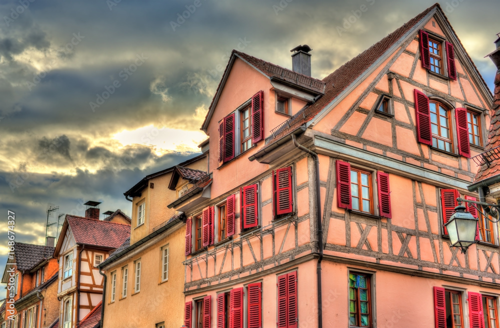 Typical half-timbered houses in Tubingen - Baden Wurttemberg, Germany