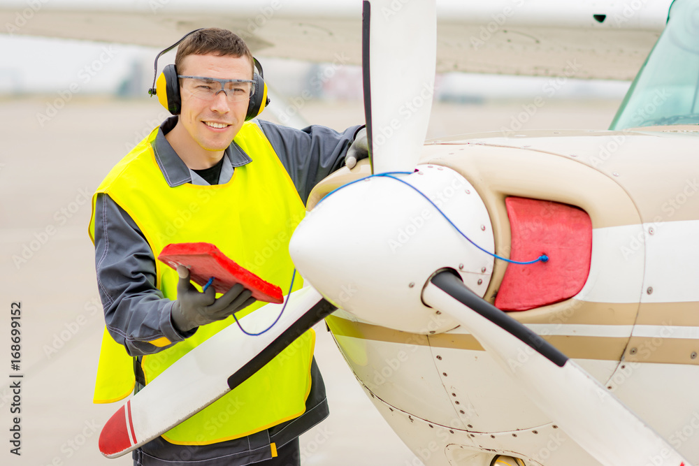 Male airport worker