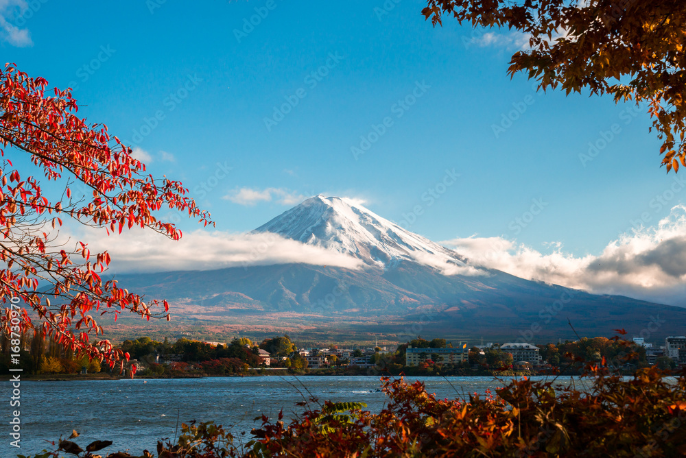 日本秋色富士山