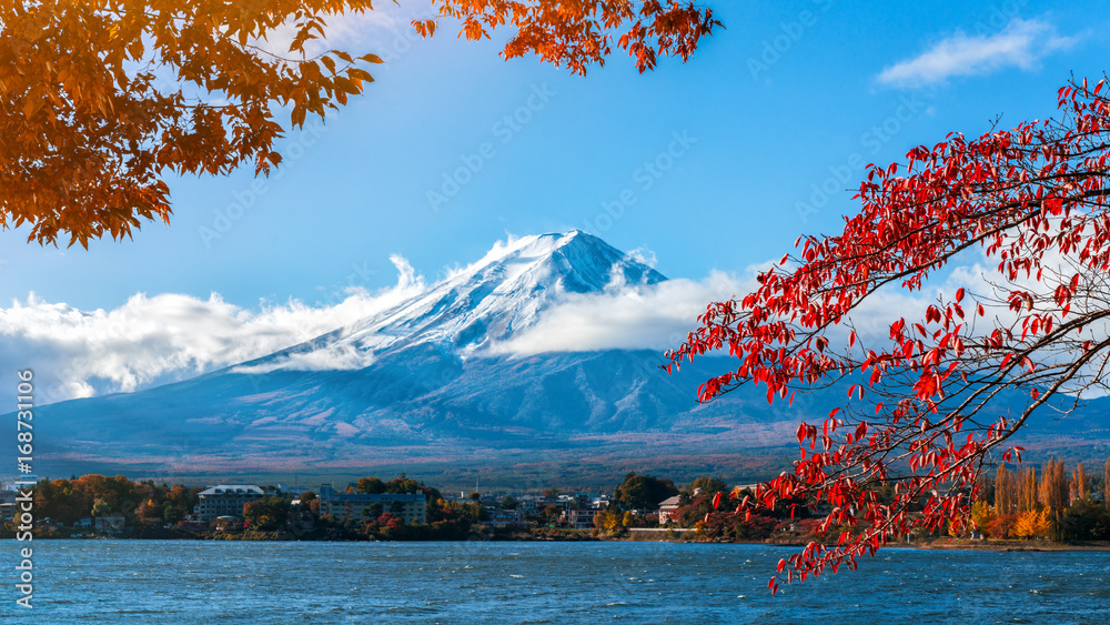 日本秋色富士山