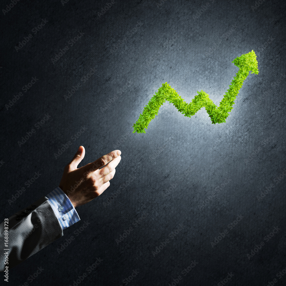 Concept of banking and investment presented with green planet graph