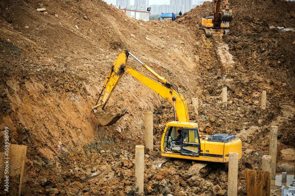 Excavator at work