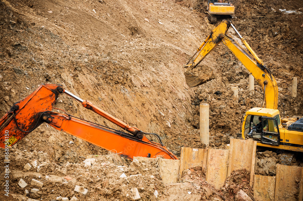 Excavator at work