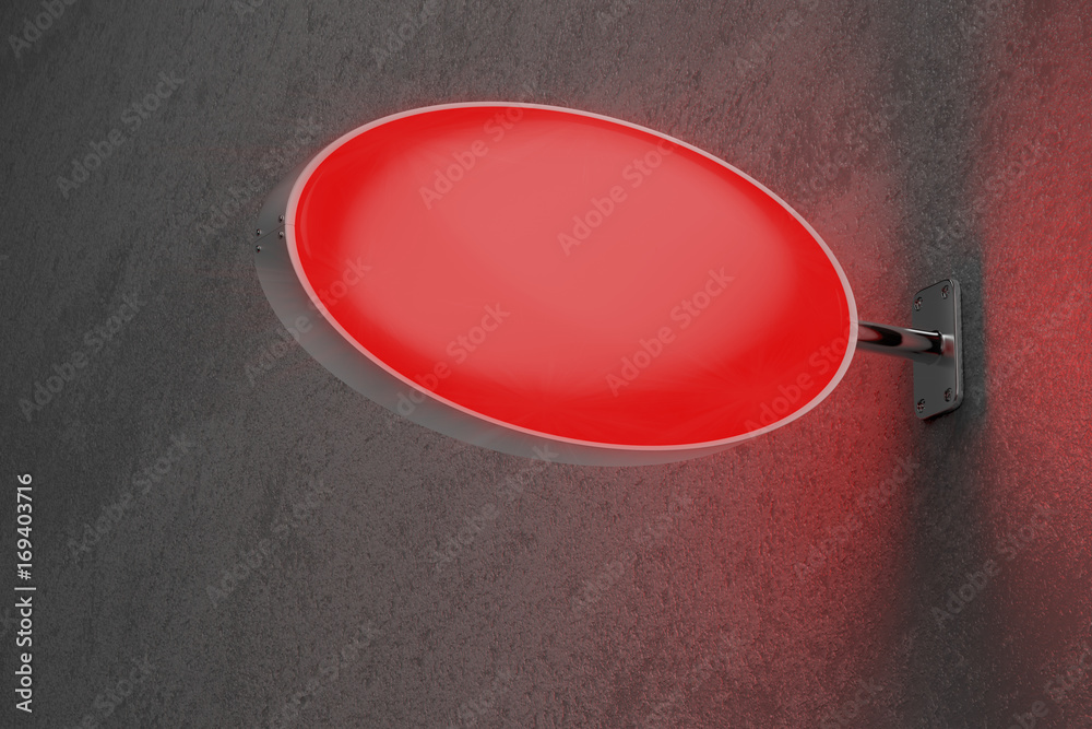 Red oval signboard