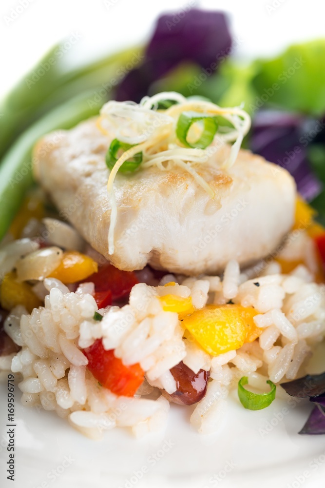 Fried fish with rice.