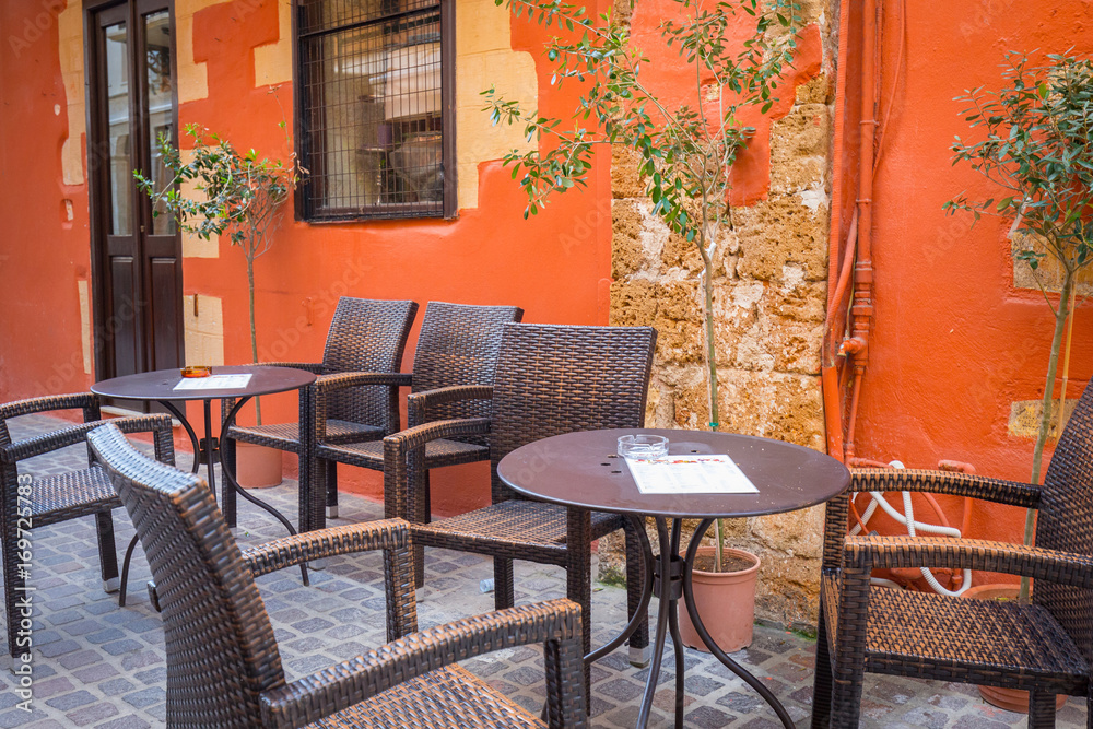 Architecture of the old town in Chania on Crete, Greece