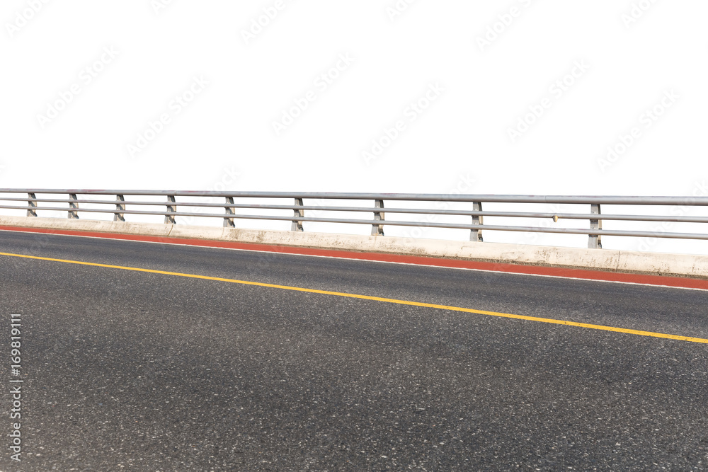 road with railings isolated on white