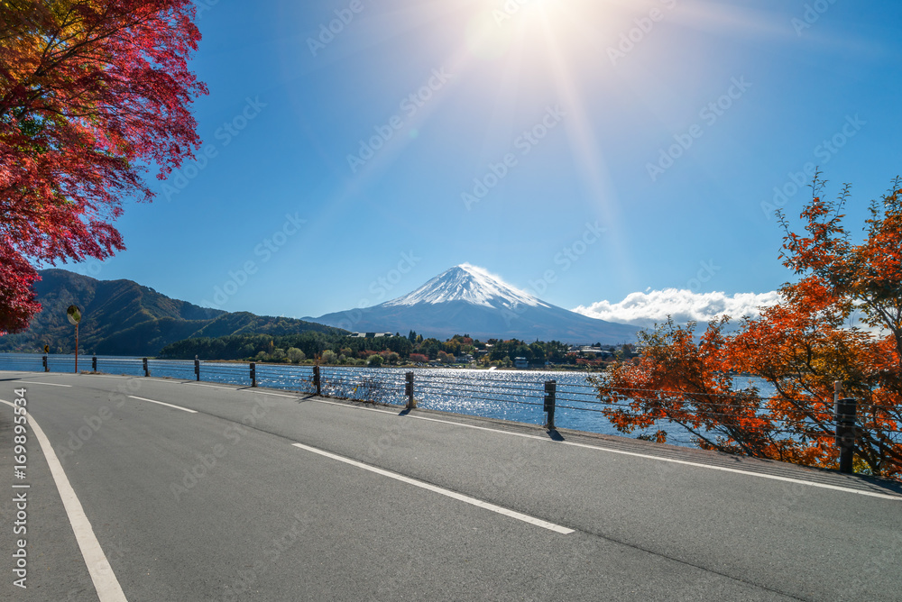 日本秋色富士山