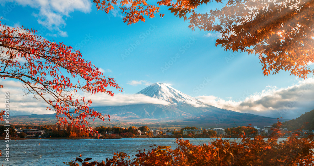 日本秋色富士山