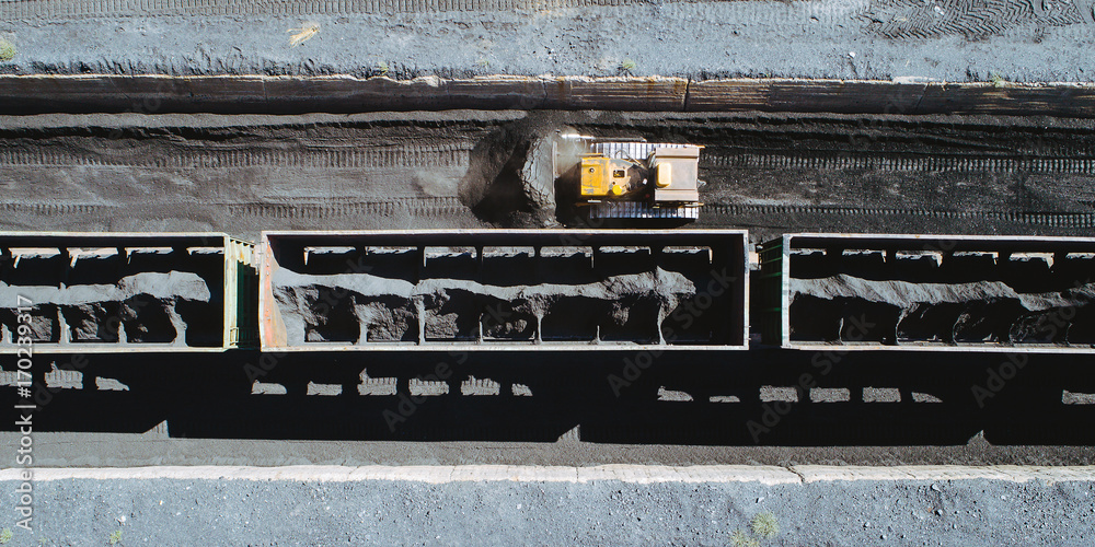 Unloading coal at power plant