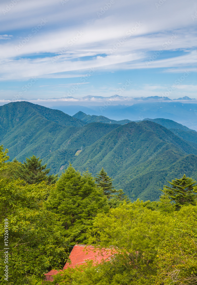 三つ峠から見る山並み山並