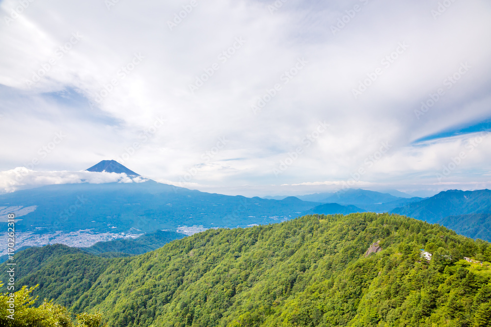 三つ峠から見る富士山